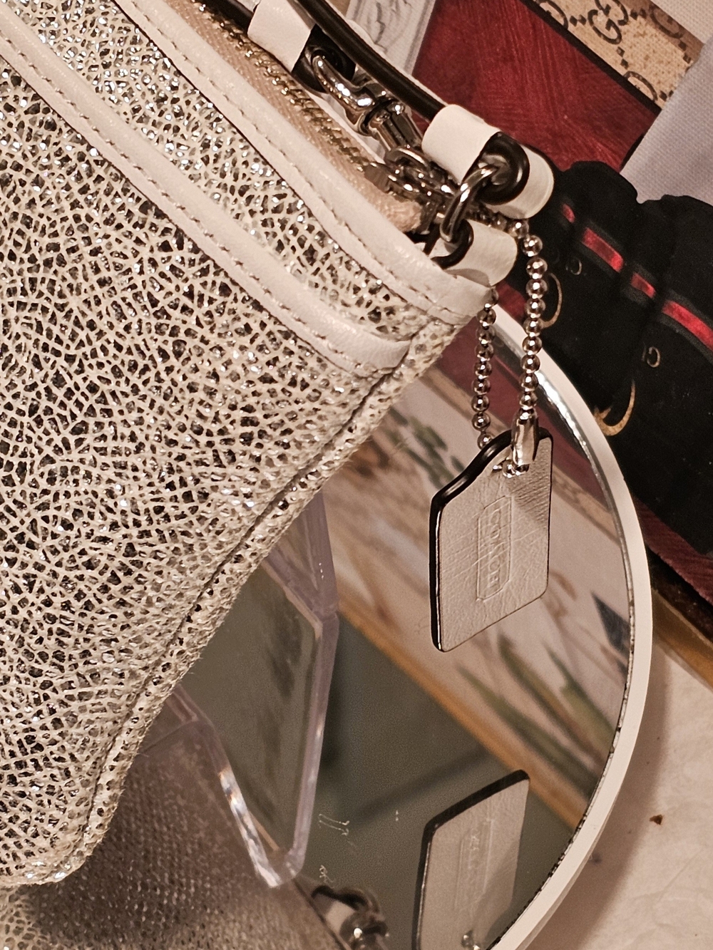 Coach Silver Glitter Wristlet Clutch - Picture 11 of 14